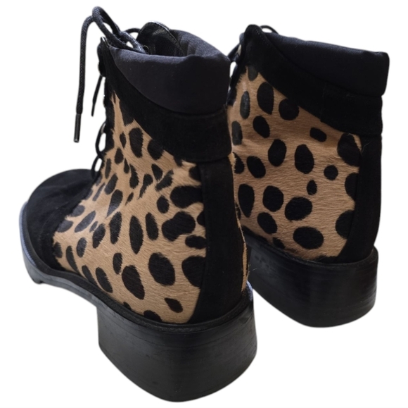 Stuart Weitzman Black and Leopard Ankle Boots - Picture 5 of 12